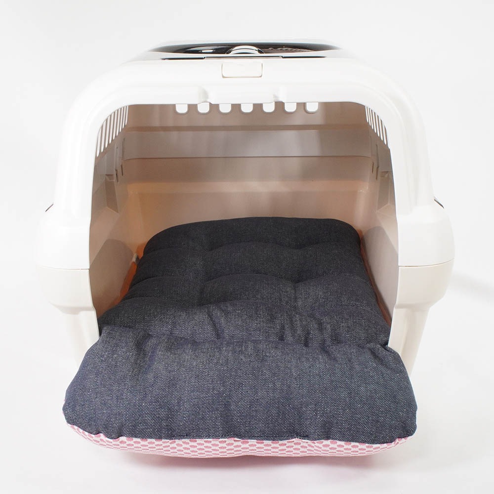 夏用 あごのせ縁無しクッション iCOLD 接触冷感 10オンスデニムネイビー Sサイズ