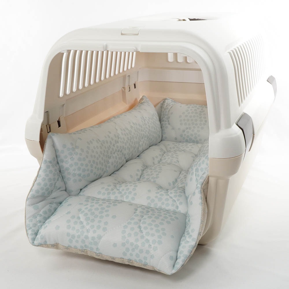 ペットが喜ぶ 夏用キャリークッションベッド 接触冷感 マーベラスクール Ginga ブルー Mサイズ