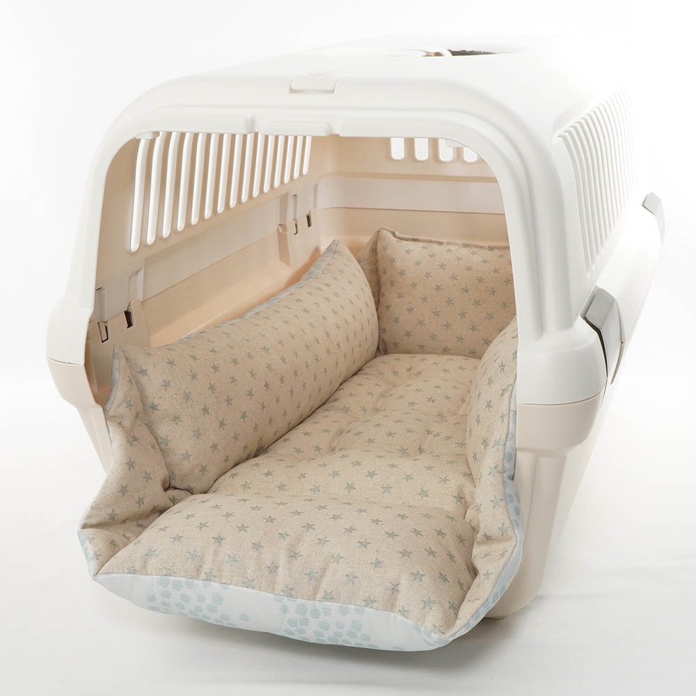 ペットが喜ぶ 夏用キャリークッションベッド 接触冷感 マーベラスクール Ginga ブルー Mサイズ