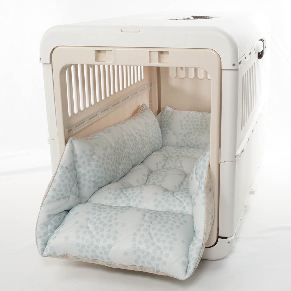 ペットが喜ぶ 夏用キャリークッションベッド 接触冷感 マーベラスクール Ginga ブルー Mサイズ