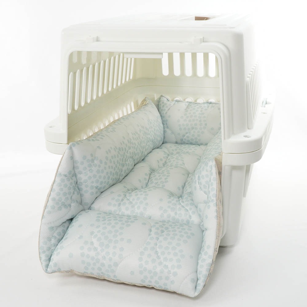 ペットが喜ぶ 夏用キャリークッションベッド 接触冷感 マーベラスクール Ginga ブルー Mサイズ