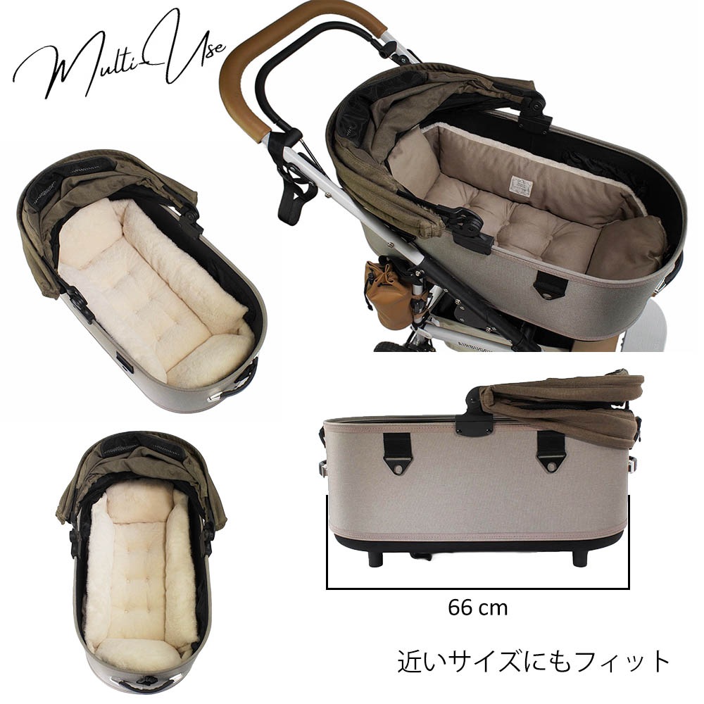 Helen's Via マルチフィット クレートクッション ファー M - 洗えるリバーシブル犬用ベッド 片面ふわもこファーで冬あったか 通年使用可