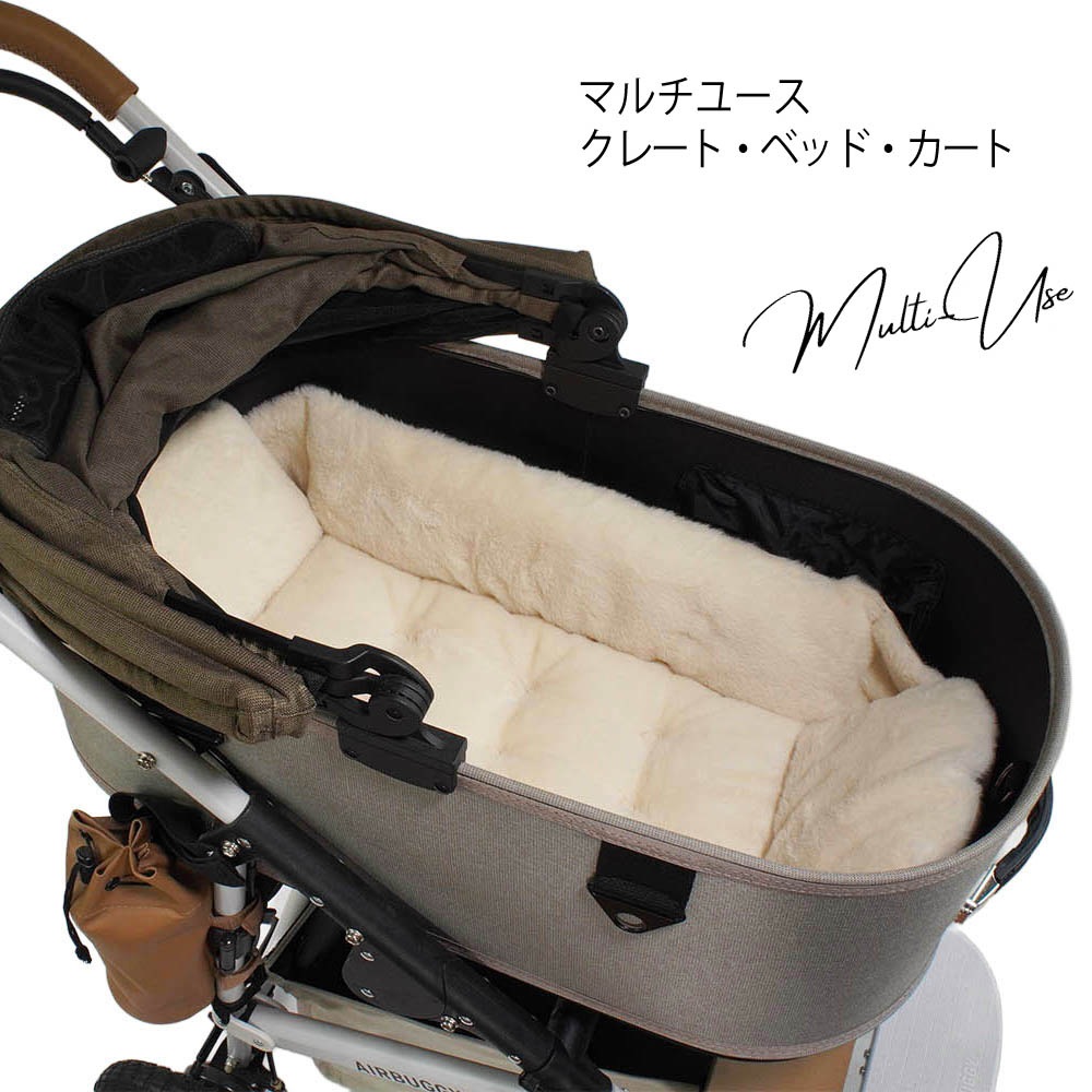 Helen's Via マルチフィット クレートクッション ファー M - 洗えるリバーシブル犬用ベッド 片面ふわもこファーで冬あったか 通年使用可