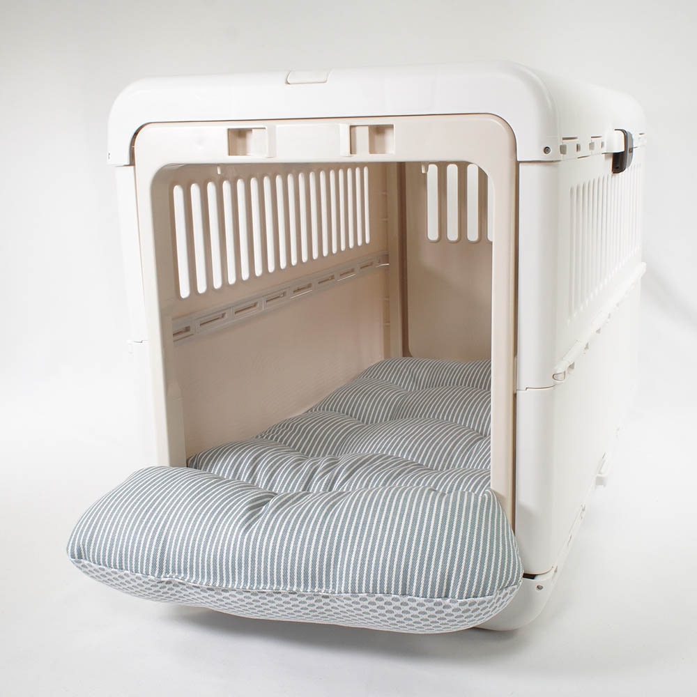 夏用 あごのせ縁無しクッション iCOLD 接触冷感 ヒッコリーデニムサックス Mサイズ