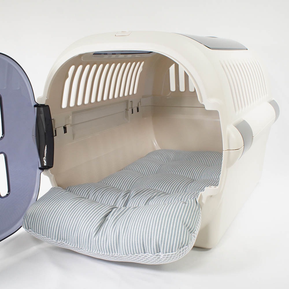 夏用 あごのせ縁無しクッション iCOLD 接触冷感 ヒッコリーデニムサックス Mサイズ