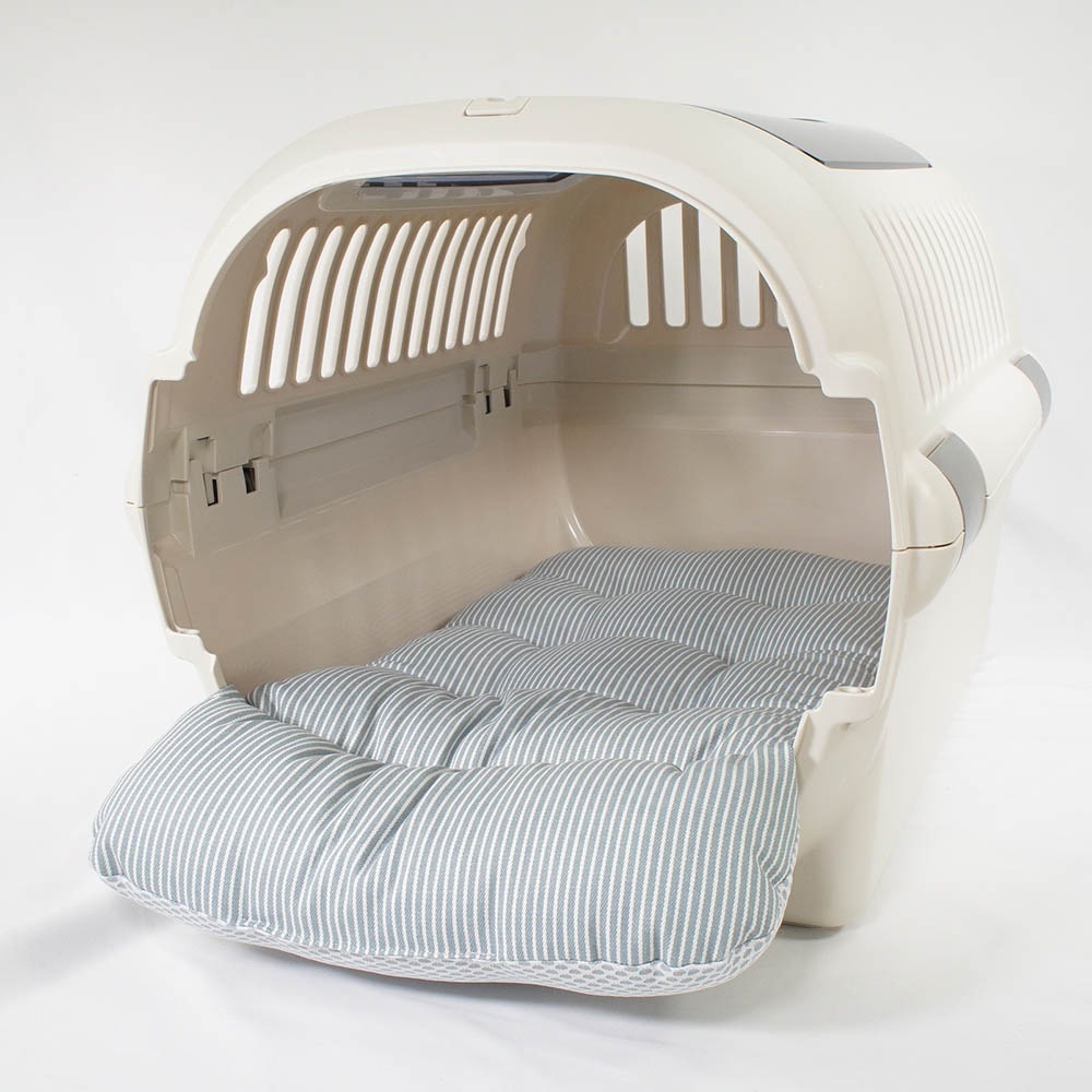 夏用 あごのせ縁無しクッション iCOLD 接触冷感 ヒッコリーデニムサックス Mサイズ