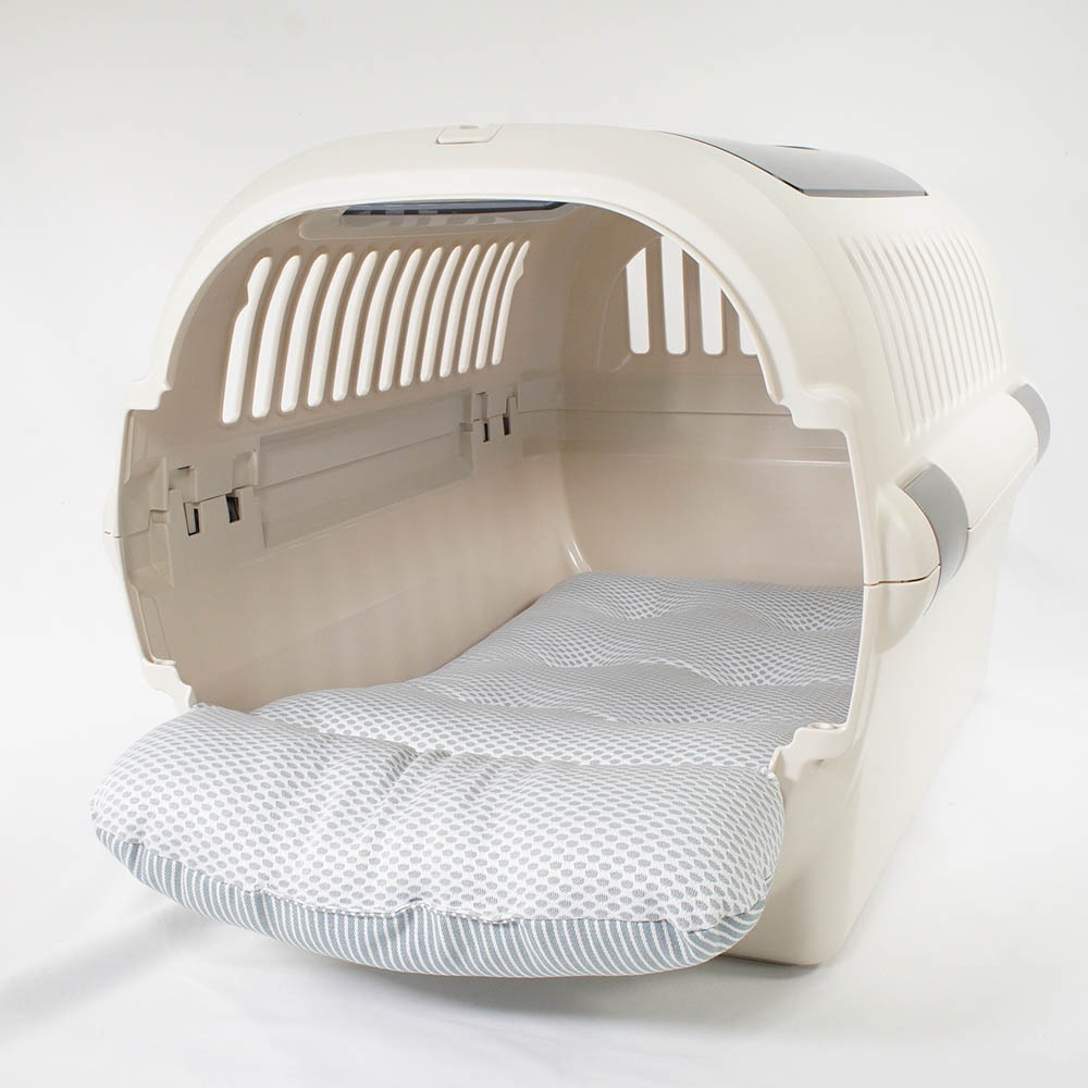 夏用 あごのせ縁無しクッション iCOLD 接触冷感 ヒッコリーデニムサックス Mサイズ