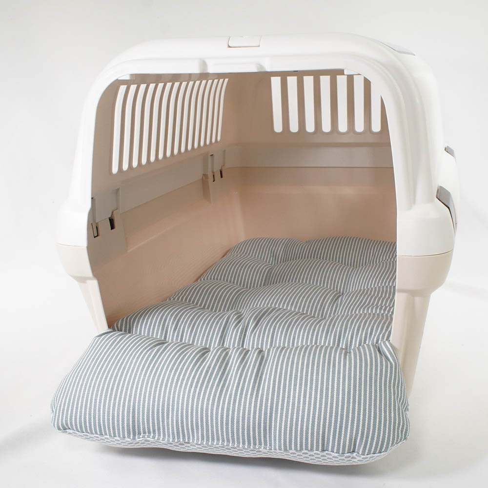 夏用 あごのせ縁無しクッション iCOLD 接触冷感 ヒッコリーデニムサックス Mサイズ