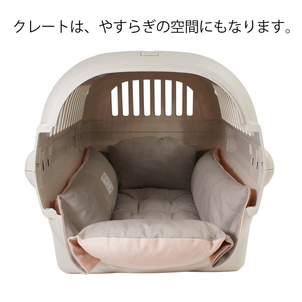 Helen's Via マルチフィット クレートクッション 犬用ベッド Mサイズ - 洗える ペットキャリー・プラスチックベッド・カート対応