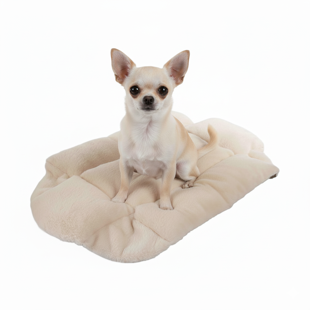 Helen's Via マルチフィット クレートクッション ファー S - 洗えるリバーシブル犬用ベッド 片面ふわもこファーで冬あったか 通年使用可