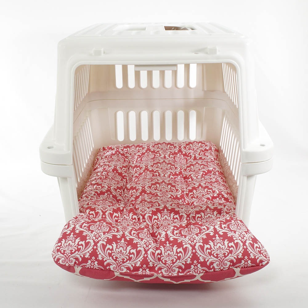 あごのせ縁無しクッション/クレートクッション ダマスクモロッカン ピンク Mサイズ