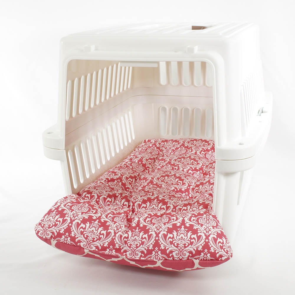 あごのせ縁無しクッション/クレートクッション ダマスクモロッカン ピンク Mサイズ