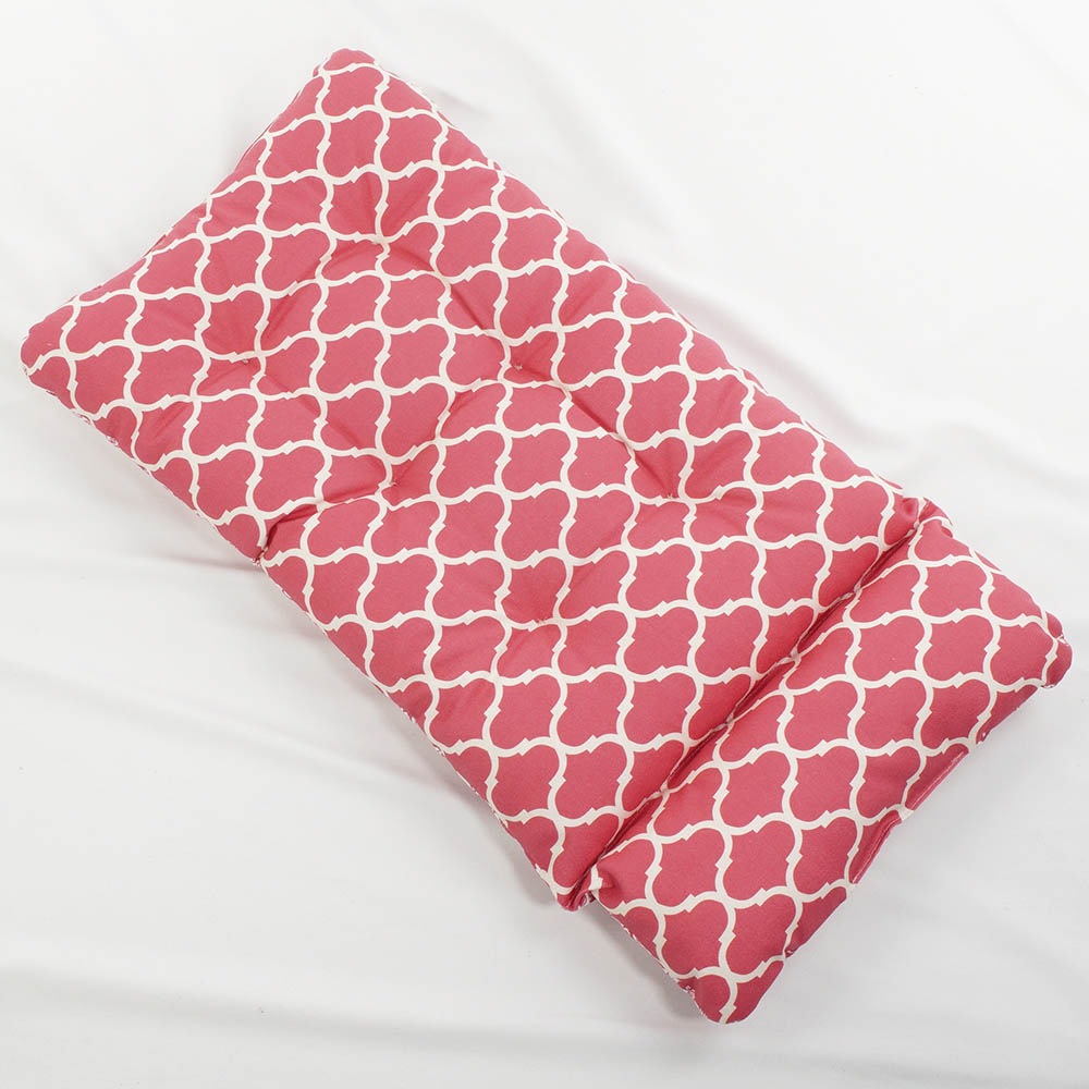 あごのせ縁無しクッション/クレートクッション ダマスクモロッカン ピンク Mサイズ