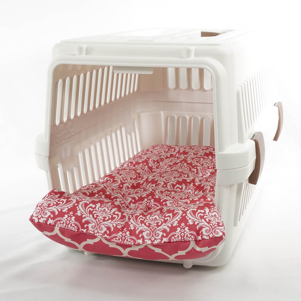 あごのせ縁無しクッション/クレートクッション ダマスクモロッカン ピンク Sサイズ