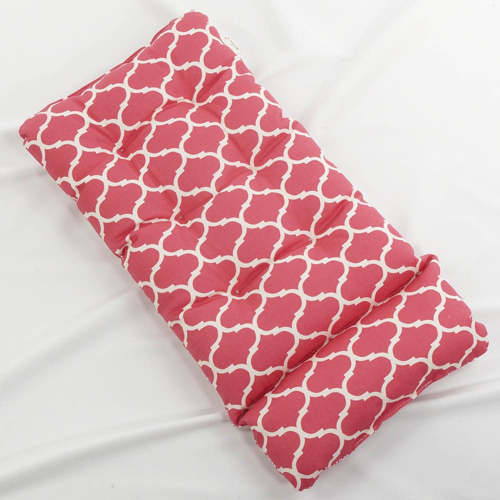 あごのせ縁無しクッション/クレートクッション ダマスクモロッカン ピンク Sサイズ