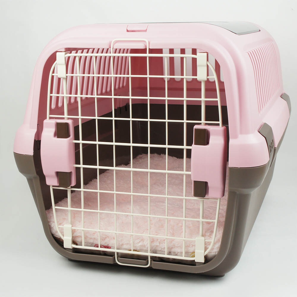 縁無しクッションベッド/クレートクッション マカロンシャービーピンクファー Mサイズ