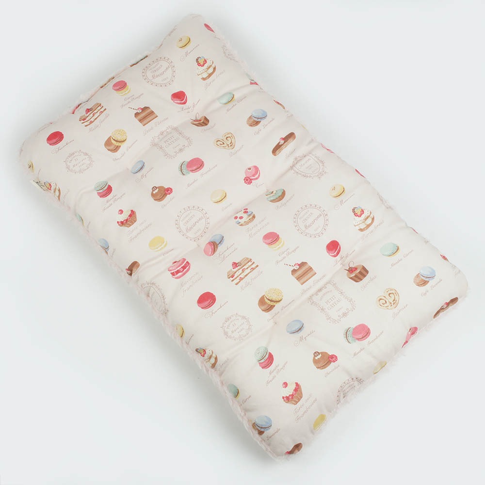 縁無しクッションベッド/クレートクッション マカロンシャービーピンクファー Mサイズ