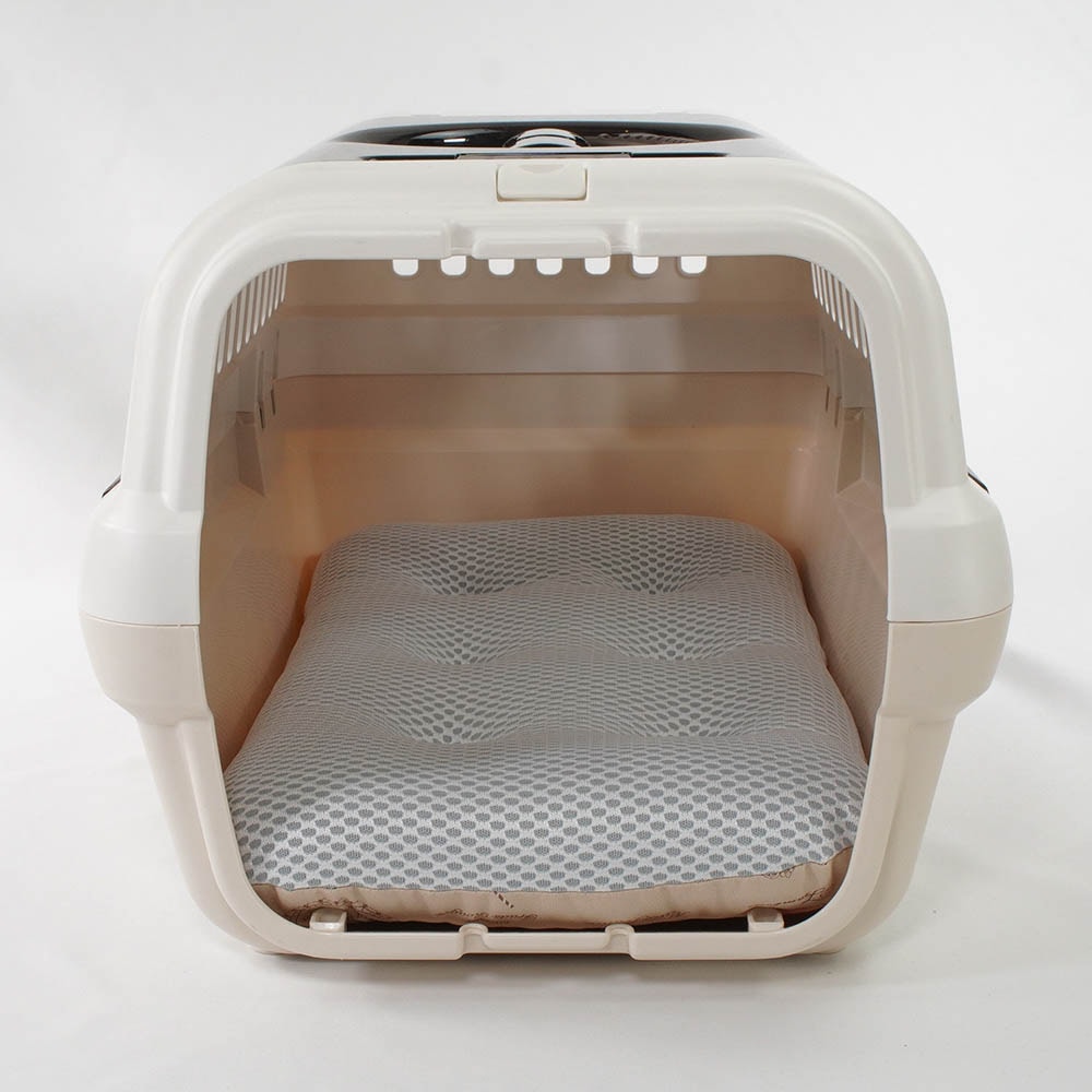 夏用縁無しクッションベッド iCOLD 接触冷感 マカロンベージュ Sサイズ