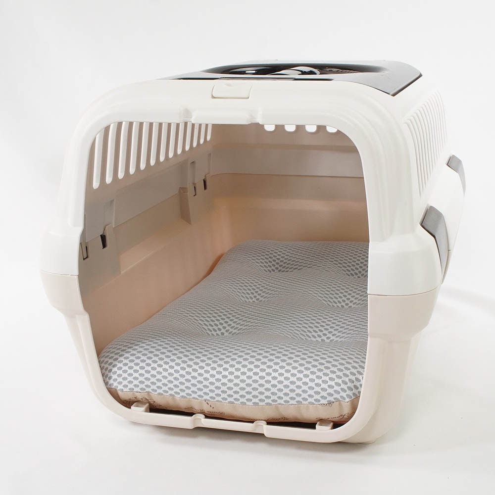 夏用縁無しクッションベッド iCOLD 接触冷感 マカロンベージュ Sサイズ