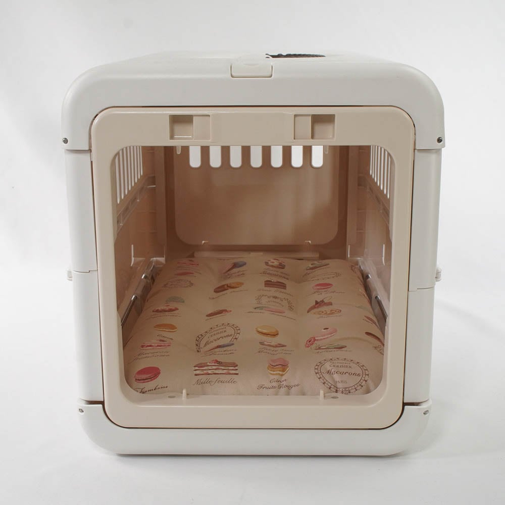 夏用縁無しクッションベッド iCOLD 接触冷感 マカロンベージュ Sサイズ