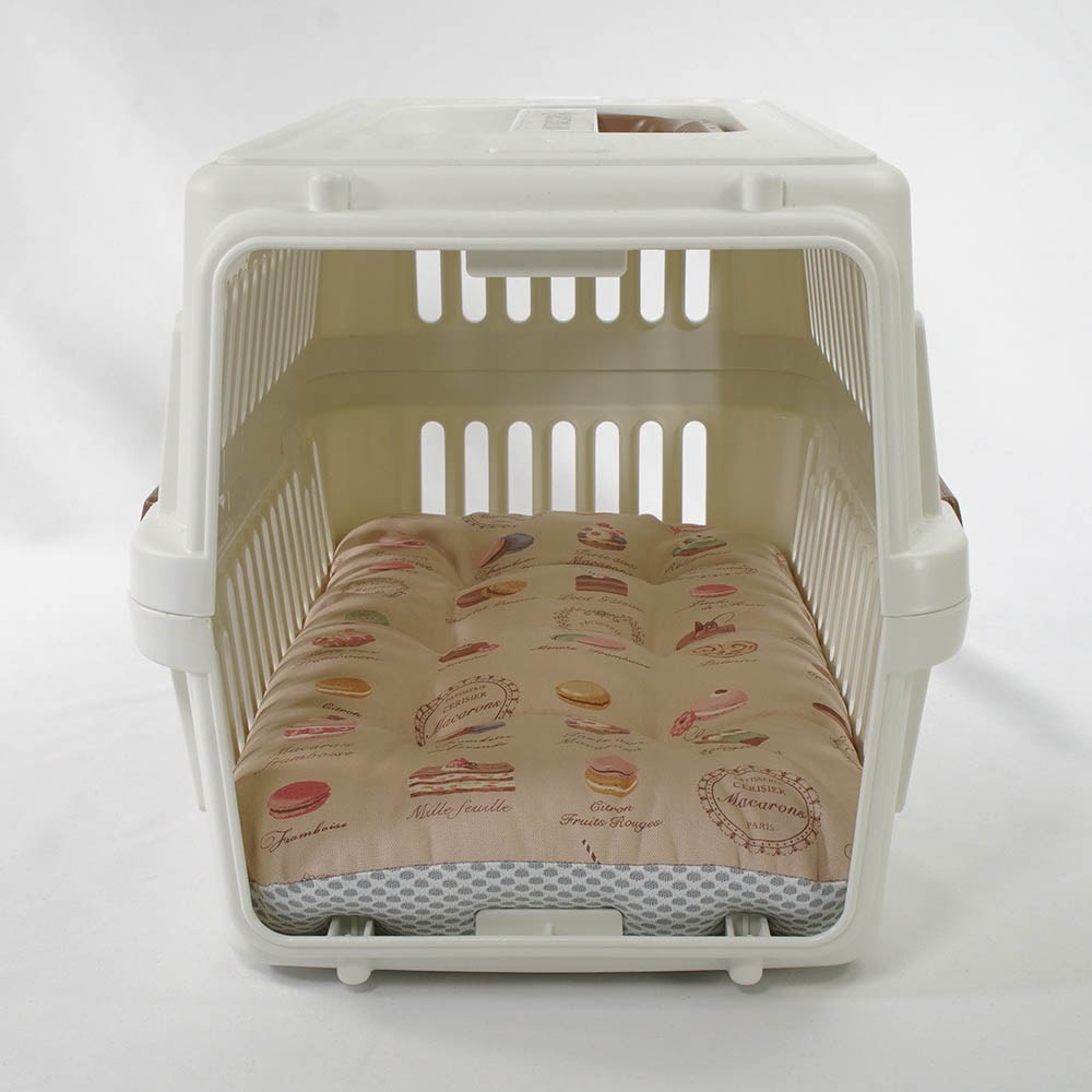 夏用縁無しクッションベッド iCOLD 接触冷感 マカロンベージュ Sサイズ