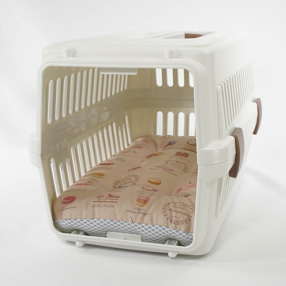 夏用縁無しクッションベッド iCOLD 接触冷感 マカロンベージュ Sサイズ