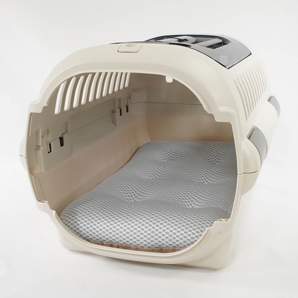 夏用縁無しクッションベッド iCOLD 接触冷感 マカロンベージュ Sサイズ