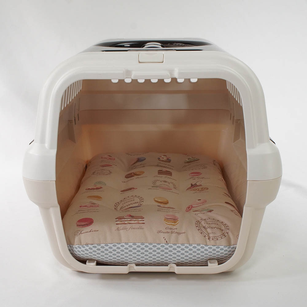 夏用縁無しクッションベッド iCOLD 接触冷感 マカロンベージュ Sサイズ