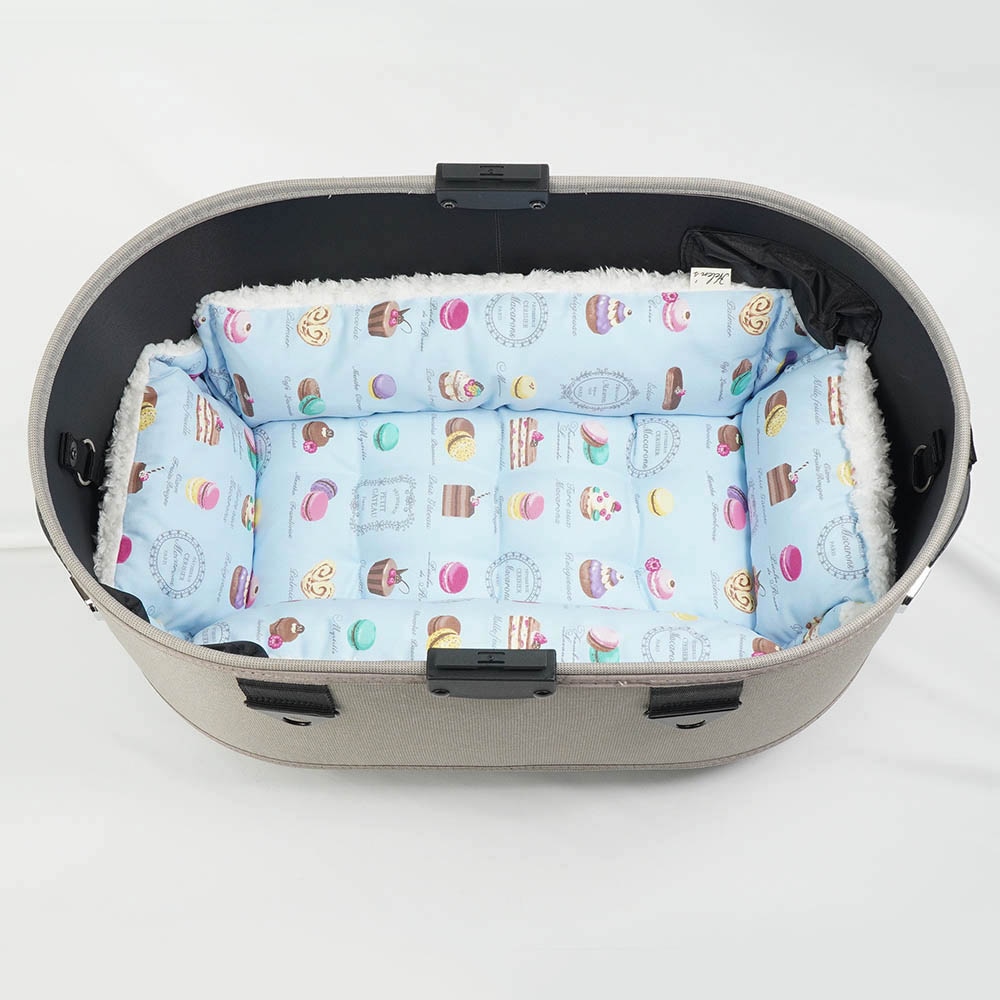 【500円OFF】DOME3レギュラー用クッションセット ぷくぷく あごのせクッション＋キャリークッションベッド Sサイズ マカロンブルーファー