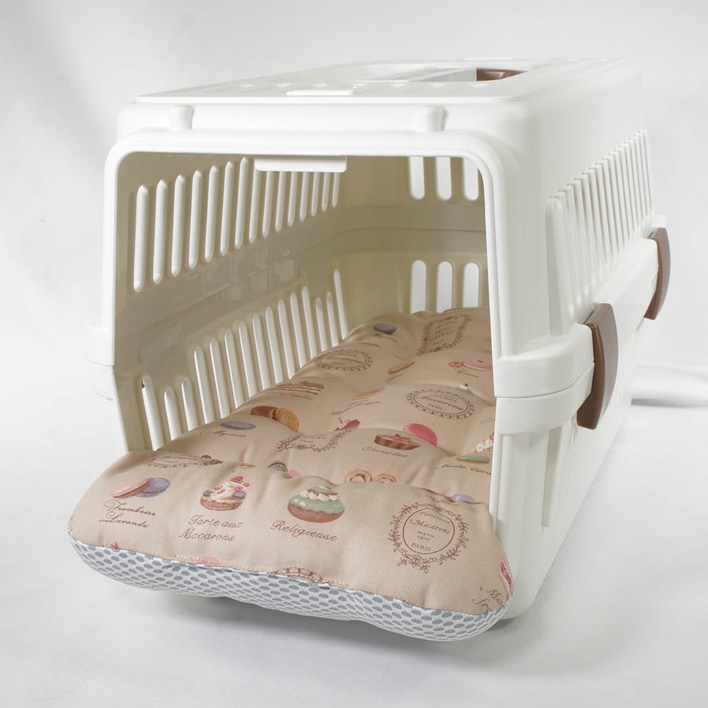 夏用 あごのせ縁無しクッション iCOLD 接触冷感 マカロンベージュ Sサイズ