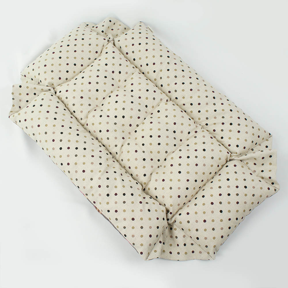 ペットが喜ぶ キャリークッションベッド/クレートクッション マカロンチョコドット Mサイズ