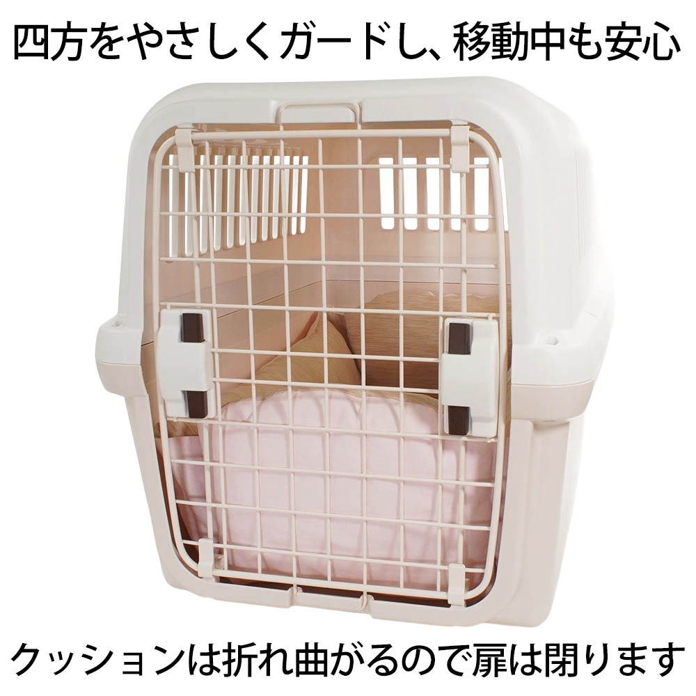 Helen's Via マルチフィット クレートクッション 犬用ベッド Lサイズ - 洗える 接触冷感 ひんやり 夏用 キャラメル ペットキャリー・プラスチックベッド・ペットカート対応 クレートマット