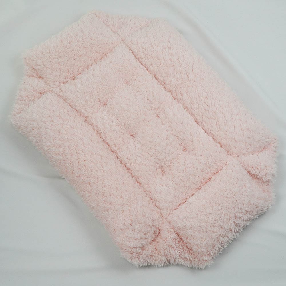 ペットが喜ぶ キャリークッションベッド/クレートクッション マカロンシャービーピンクファー Sサイズ