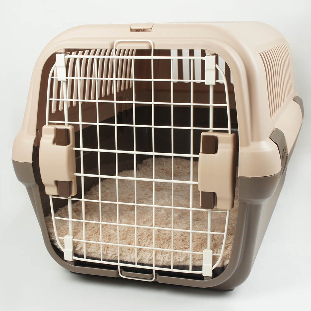 縁無しクッションベッド/クレートクッション マカロンチョコファー Mサイズ