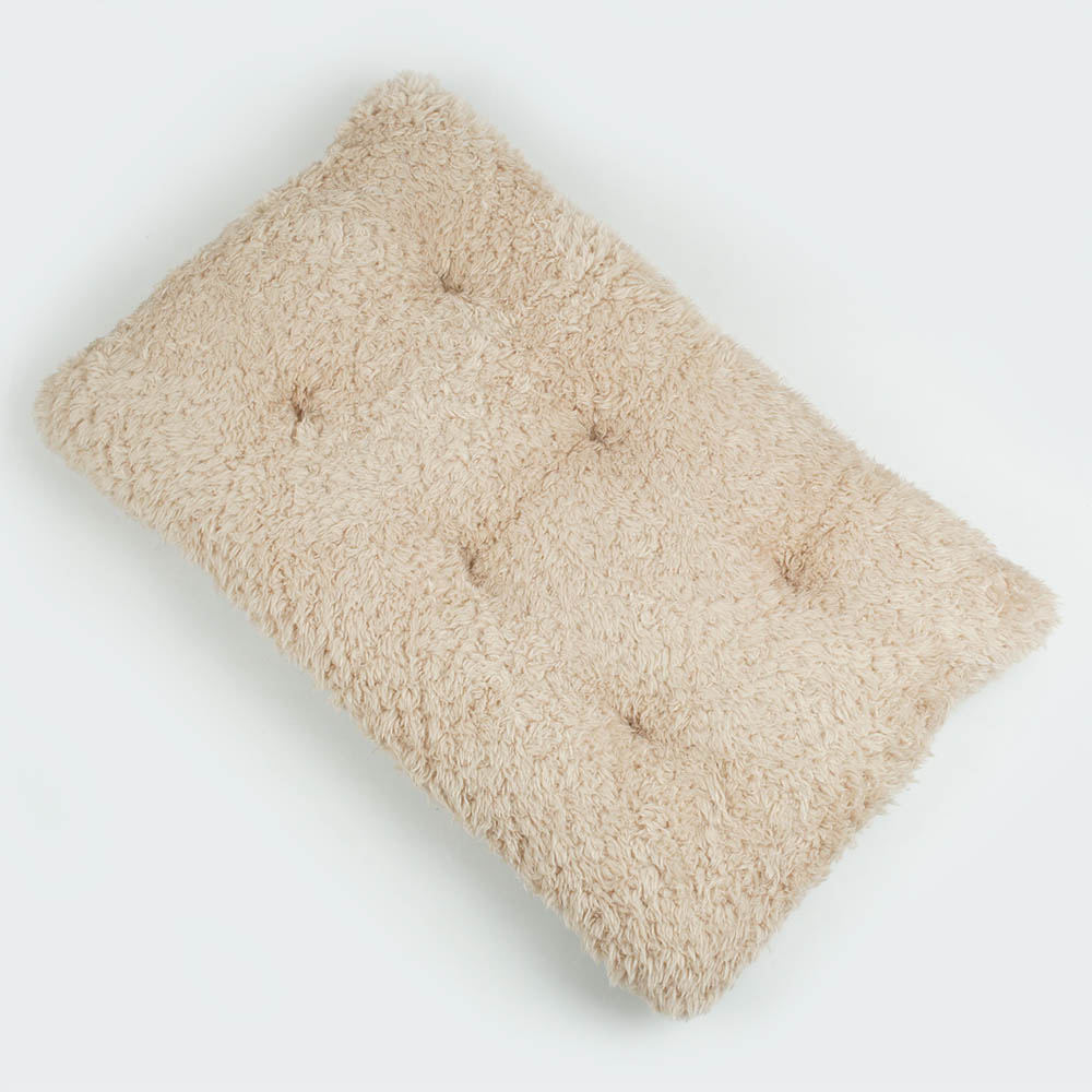 縁無しクッションベッド/クレートクッション マカロンチョコファー Mサイズ