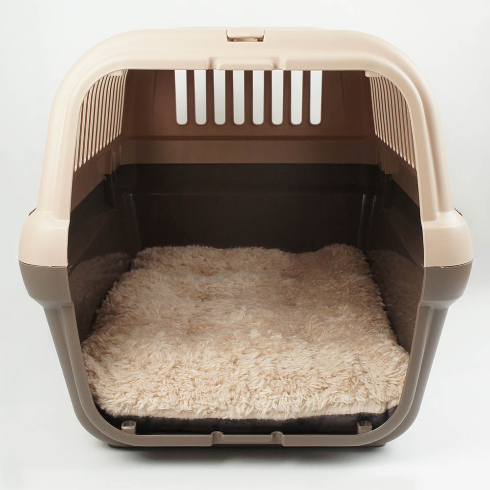 縁無しクッションベッド/クレートクッション マカロンチョコファー Mサイズ