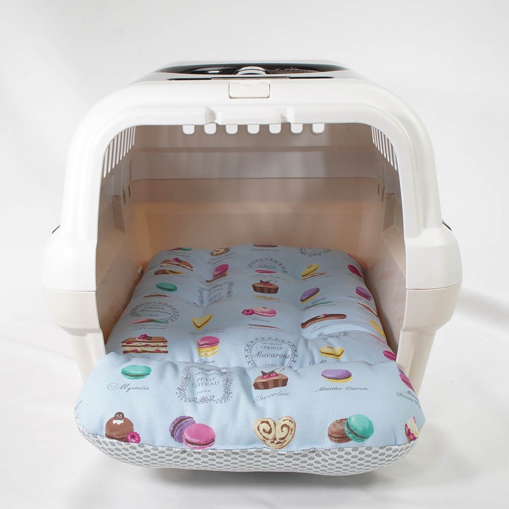 夏用 あごのせ縁無しクッション iCOLD 接触冷感 マカロンブルー Sサイズ