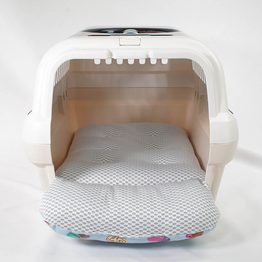 夏用 あごのせ縁無しクッション iCOLD 接触冷感 マカロンブルー Sサイズ