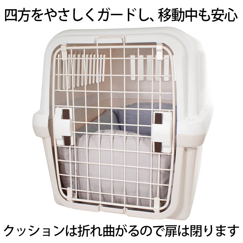 Helen's Via マルチフィット クレートクッション 犬用ベッド Lサイズ - 洗える 接触冷感 ひんやり 夏用 ブルー ペットキャリー・プラスチックベッド・ペットカート対応 クレートマット
