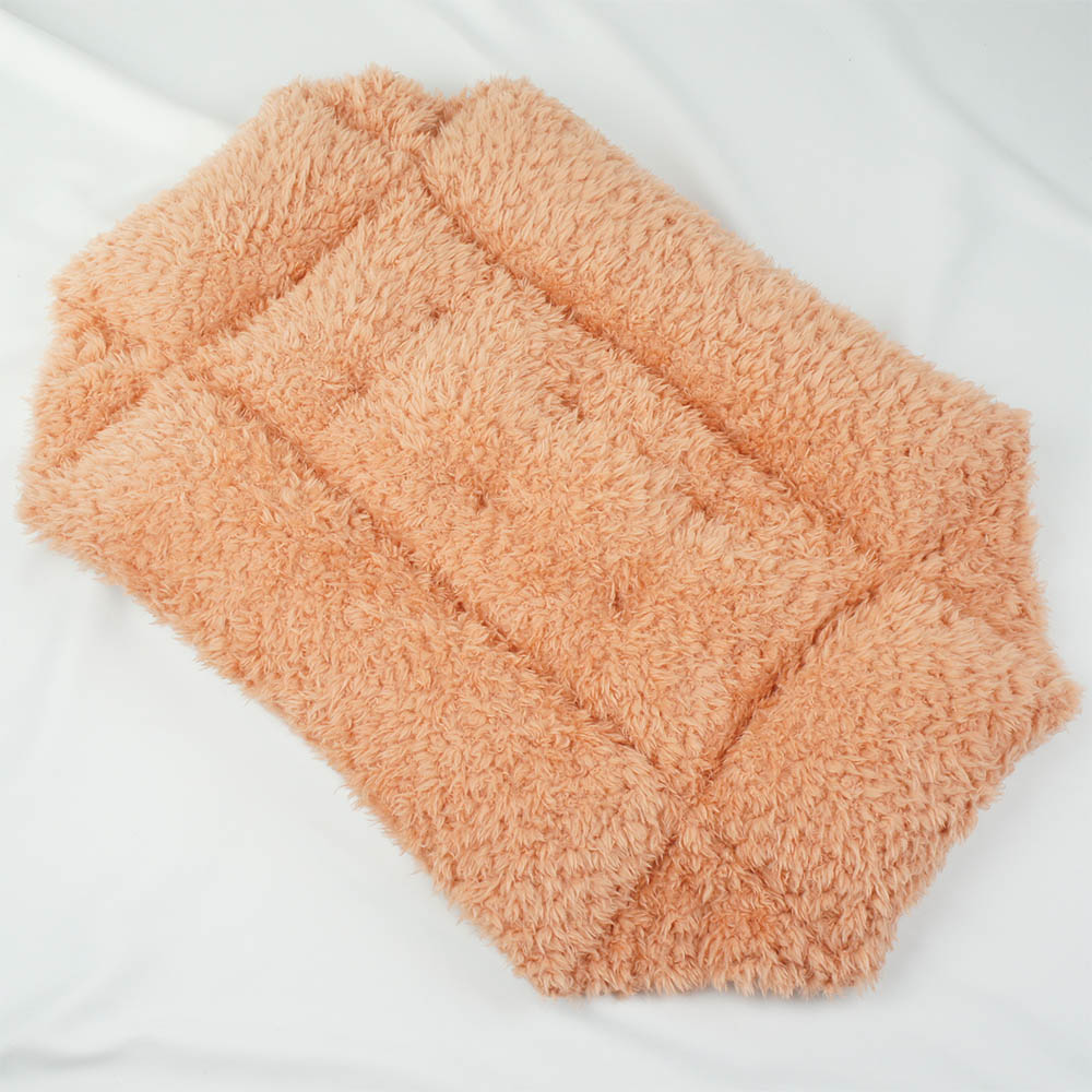 ペットが喜ぶ キャリークッションベッド/クレートクッション マカロンピンクファーコーラル Sサイズ