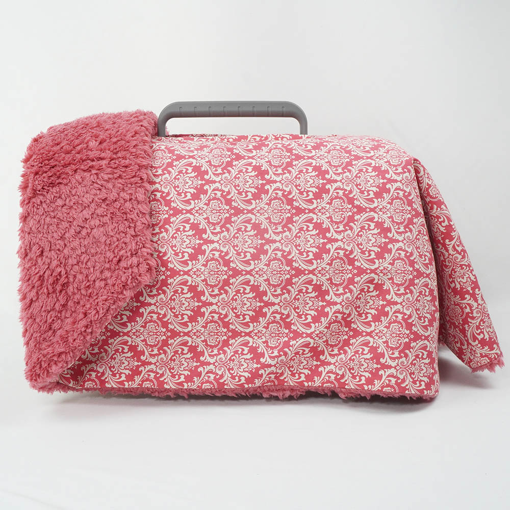 あったか３WAY キャリーカバーブランケット ダマスク ピンクファー＜マルチ幅＞ Sサイズ（トグルボタン無し）