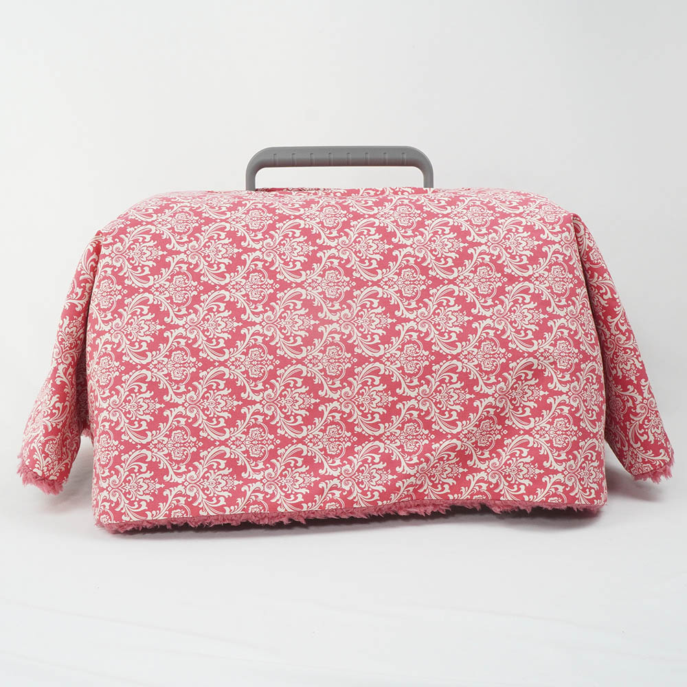 あったか３WAY キャリーカバーブランケット ダマスク ピンクファー＜マルチ幅＞ Sサイズ（トグルボタン無し）