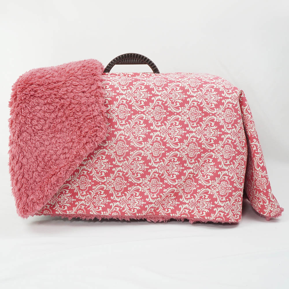 あったか３WAY キャリーカバーブランケット ダマスク ピンクファー＜マルチ幅＞ Sサイズ（トグルボタン無し）