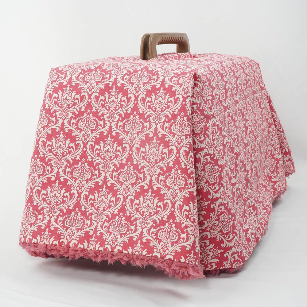 あったか３WAY キャリーカバーブランケット ダマスク ピンクファー＜マルチ幅＞ Sサイズ（トグルボタン無し）