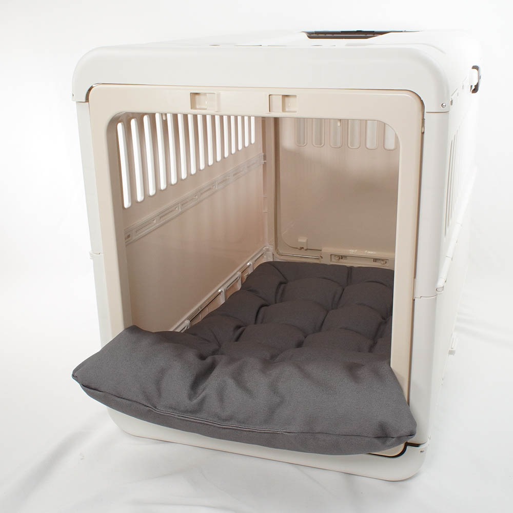 あごのせ縁無しクッション 丈夫な9.5号帆布生地（両面帆布） チャコールグレー Lサイズ