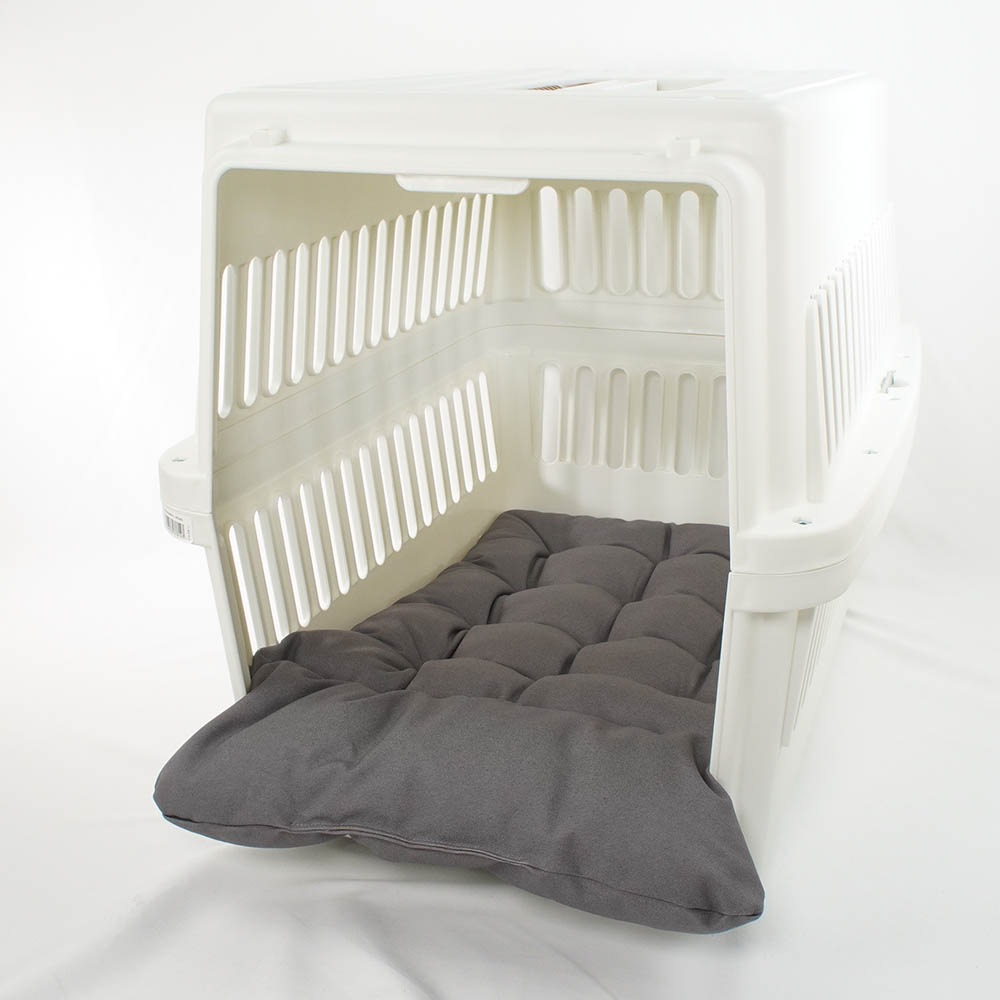 あごのせ縁無しクッション 丈夫な9.5号帆布生地（両面帆布） チャコールグレー Lサイズ