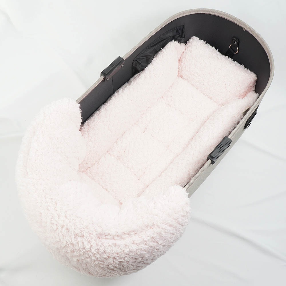 【500円OFF】DOME3ラージ用クッションセット ぷくぷく あごのせクッション＋キャリークッションベッド Mサイズ マカロンシャービーピンクファー