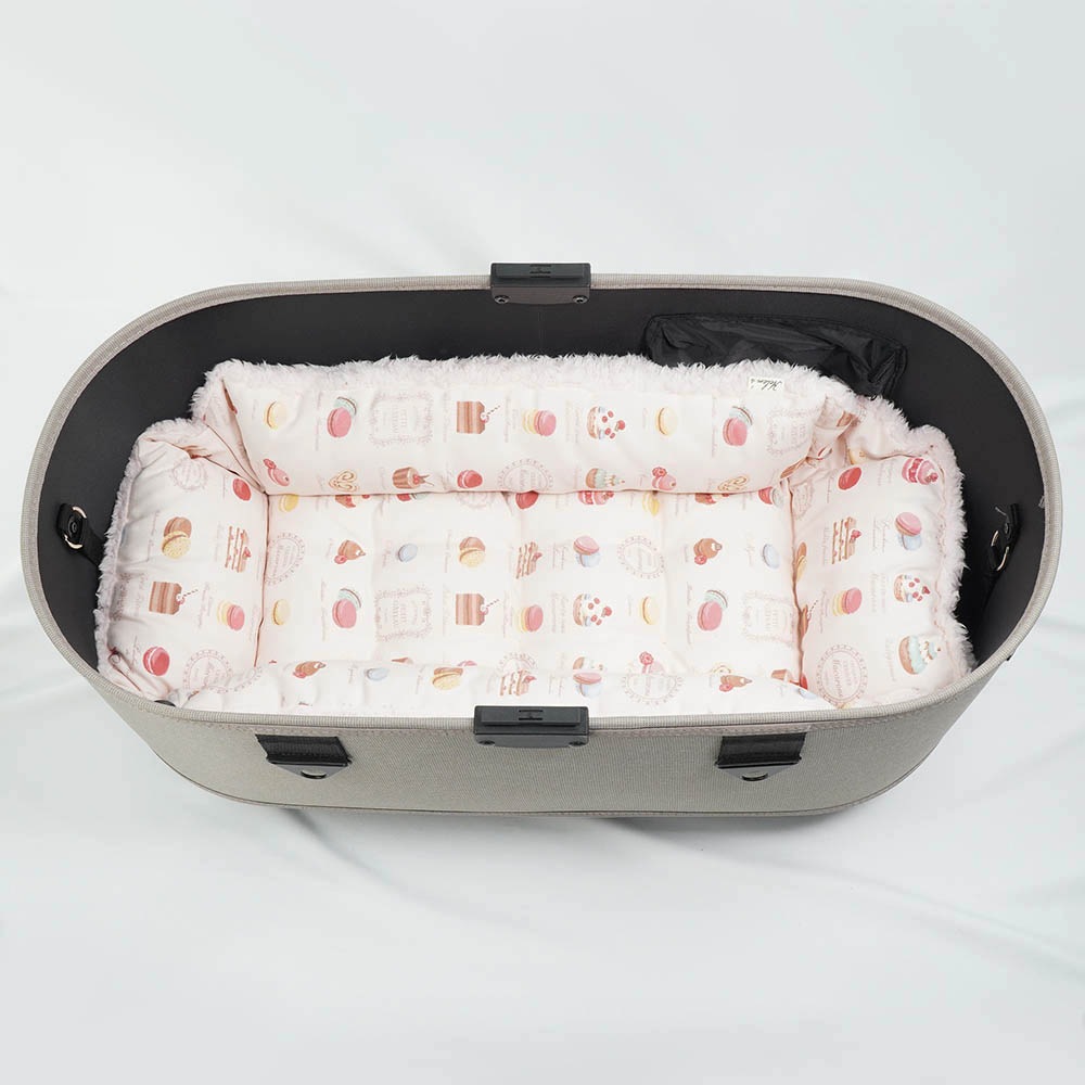 【500円OFF】DOME3ラージ用クッションセット ぷくぷく あごのせクッション＋キャリークッションベッド Mサイズ マカロンシャービーピンクファー