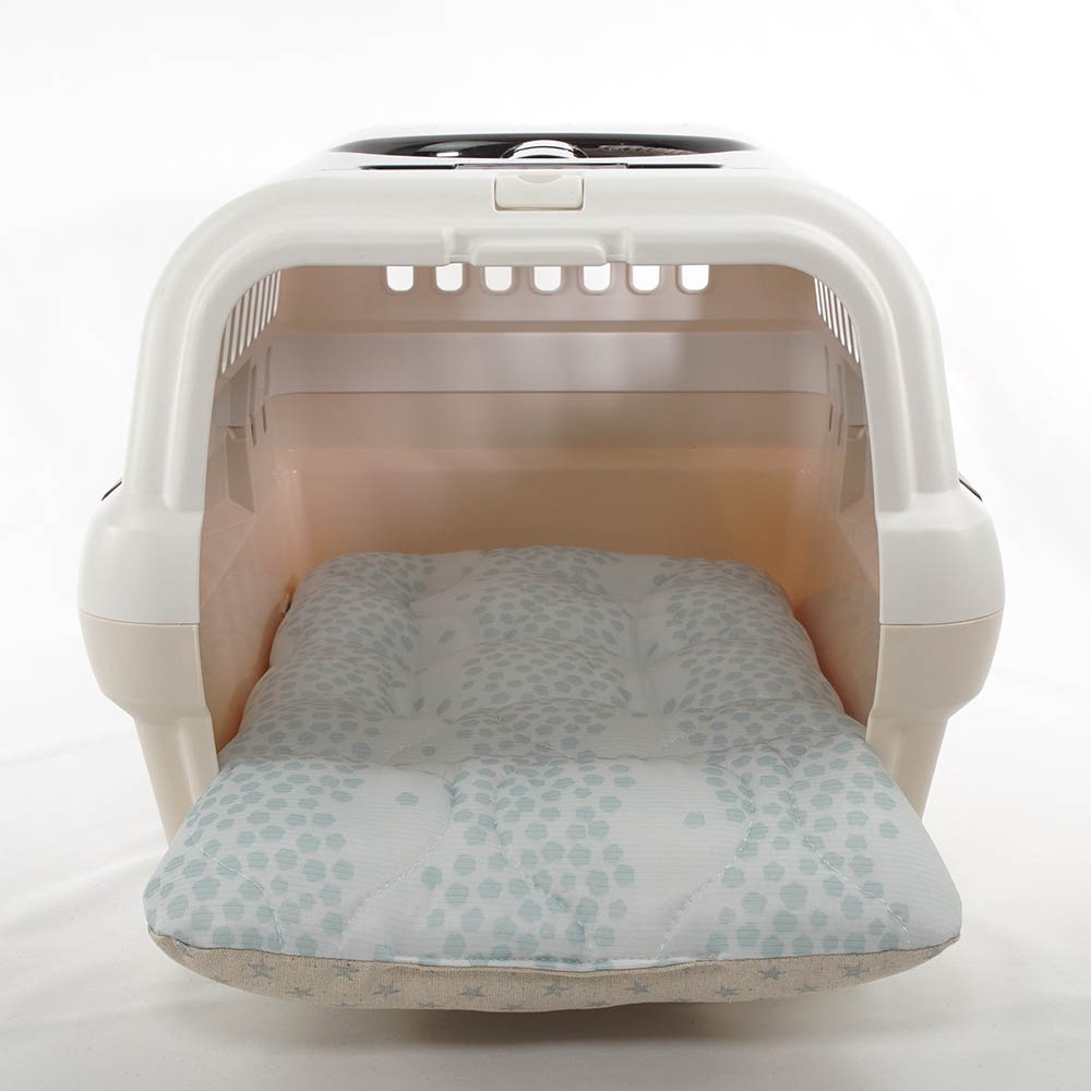 夏用あごのせ縁無しクッション/クレートクッション マーベラスクール Ginga ブルー Sサイズ