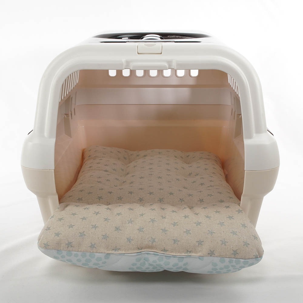 夏用あごのせ縁無しクッション/クレートクッション マーベラスクール Ginga ブルー Sサイズ